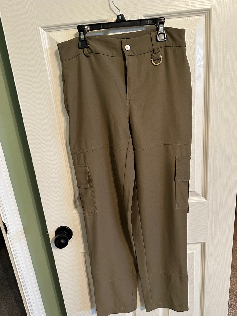 DKNY Women’s Olive Cargo Pants with Utility Pockets